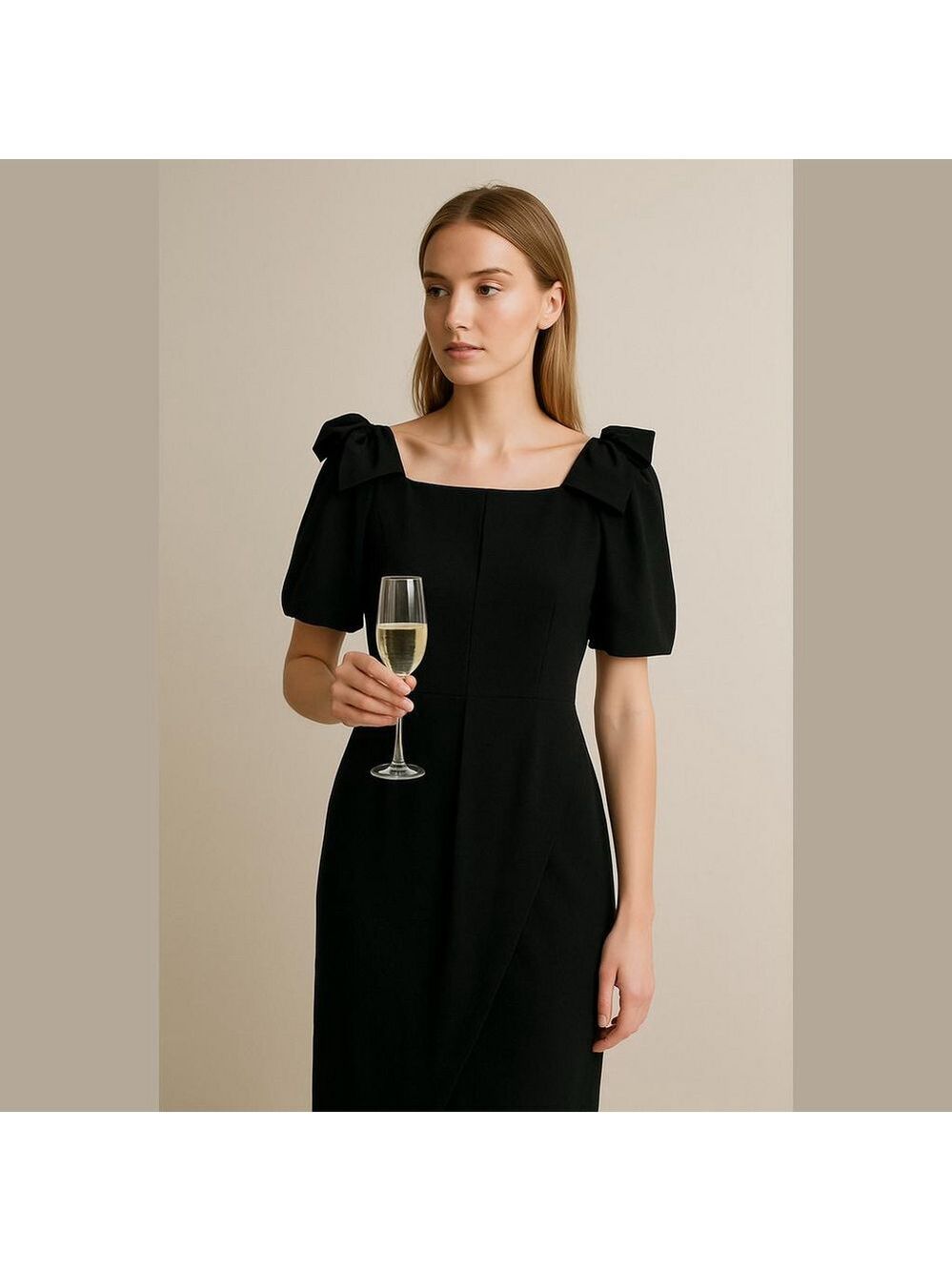 Vintage Union Made semi formal black dress elegant black tie evening 80s 90s